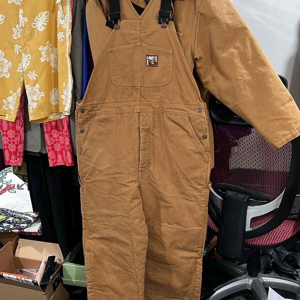 Steiner Thermal-Tuff Vintage Brown Workwear Chore Barn Coat Jacket and Overalls - Picture 3 of 9